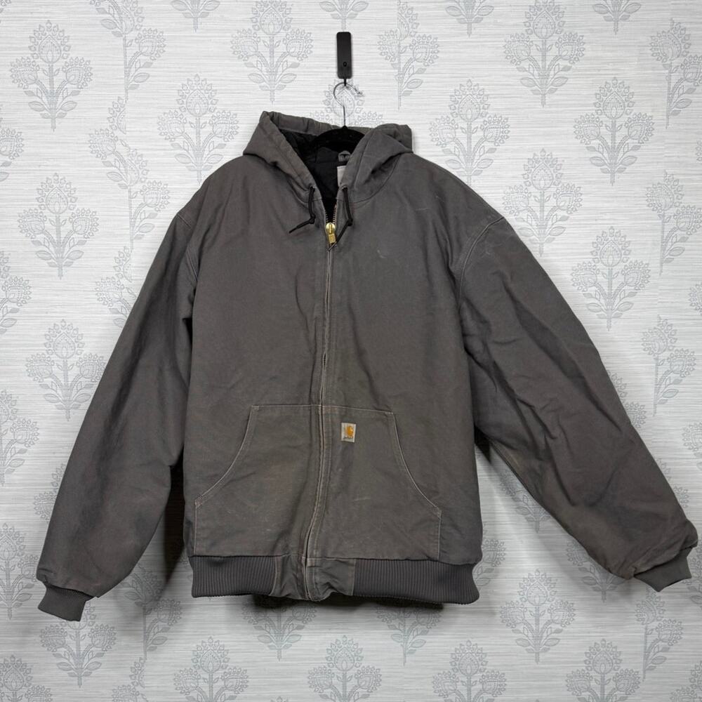 Carhartt Men’s Heavy Duty Grey Jacket Great For construction,Outdoors/Size-2XL T